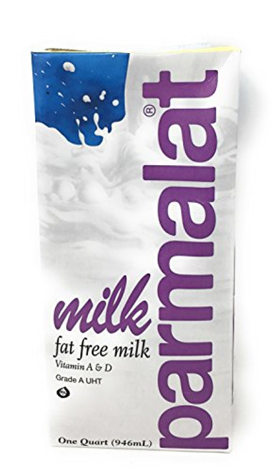 Parmalat Fat Free UHT Shelf Stable Milk 1 Qt Pack of 6