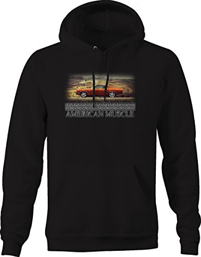 Bold Imprints American Muscle Chevy Nova Chevelle SS Orange Muscle Car Sweatshirt  Jet Black  Medium