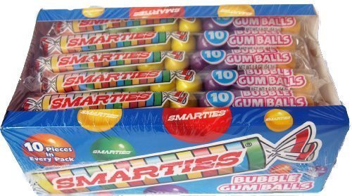 Smarties Bubble Gumballs  24 Tubes with 10 Gumballs Each