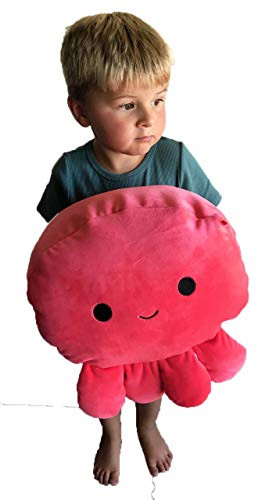SQUISHMALLOWS 12  Super Soft Mochi Squishy Plush Toy - Veronica The Neon Pink Octopus Plushie