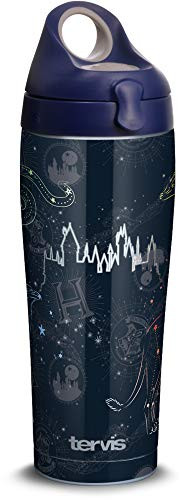 Tervis Harry Potter - Marauder s Constellation Stainless Steel Insulated Tumbler with Navy with Gray Lid  24oz Water Bottle  Silver