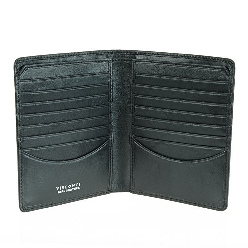 Visconti Tuscany 49 Secure RFID Blocking Genuine Leather Card Holder Wallet Black