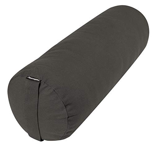 Retrospec Sequoia Yoga Bolster  Includes Machine Washable Cotton Cover and Cary Handle  Round   Rectangular  Slate Gray