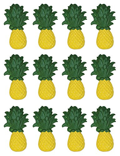 Beistle S59960AZ12 Plastic Pineapples 12 Piece, 19" Yellow/Green