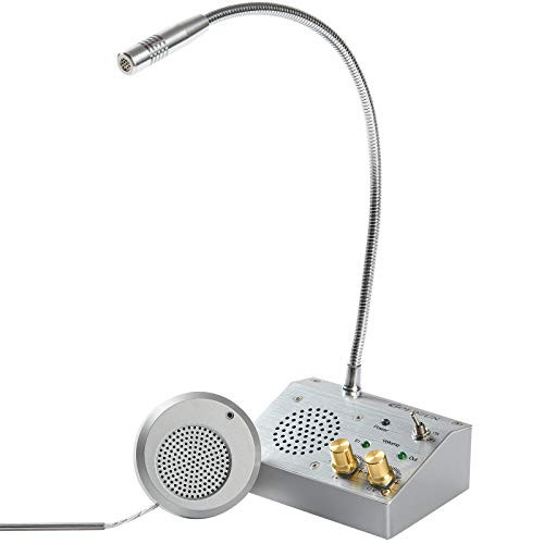 Goldzun EN-2016 Window Speaker  Intercom System for Business  Dual Way Microphone Intercom  Counter Interphone for Bank  Office  Station  School