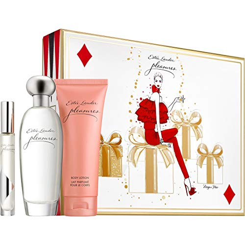 ESTEE LAUDER PLEASURES FAVORITE DESTINATION 3 PIECE SET 3-4 OZ EDP SPRAY 3-4 OZ LOTION -2 OZ EDP TRAVEL SPRAY ESTEE LAUDER PLEASURES FAVORITE DESTINATION 3 PIECE SET 3-4 OZ EDP SPRAY 3-4 OZ LOTION -2 OZ EDP TRAVEL SPRAY