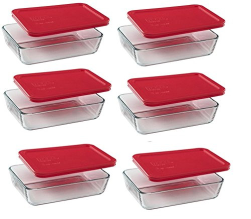 Pyrex 3-Cup Rectangle Food Storage Container (Value Pack of 6 Containers)