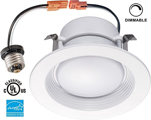 Yi Lighting 13W (75W Equivalent), 4-inch Dimmable Retrofit LED Recessed Lighting Downlight Fixture Trim Ceiling Lights (Wet Location), ENERGY STAR, UL-Classified, 730LM, CRI>90, Cool White (4000K)