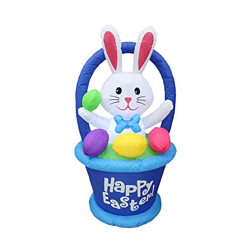 Impact Canopy Inflatable Outdoor Easter Decoration  Easter Bunny Egg Basket  4 Feet Tall