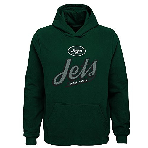 NFL New York Jets Boys Outerstuff  Pioneer  Sueded Fan Classic Hoodie  Kids Small4  Hunter Green