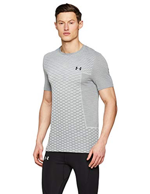 Under Armour Vanish Seamless Short Sleeve Novelty  Mod Gray--Black  Small