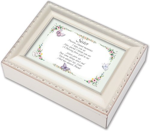 Cottage Garden Sister Ivory Music Box-Jewelry Box Plays You Light Up My Life