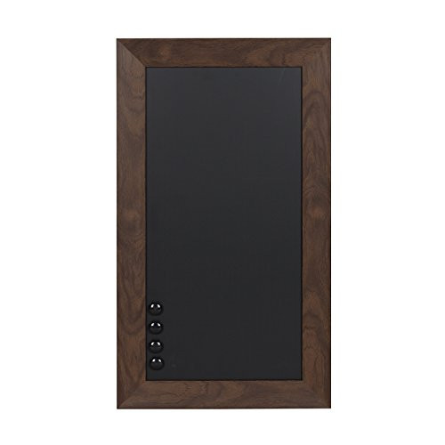 DesignOvation Beatrice Framed Magnetic Chalkboard, 13x23, Walnut Brown