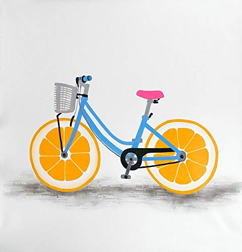 Posterazzi Collection Orange Wheel Bike Poster Print by Atelier B Art Studio 24 x 24