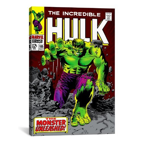 iCanvasART Marvel Comic Book Hulk Issue Cover No.105 Canvas Art Print, 18 by 12-Inch