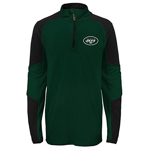 NFL New York Jets Youth Boys Beta 1-4 Zip Performance Top Hunter Green Youth Large14-16 NFL New York Jets Youth Boys Beta 1-4 Zip Performance Top Hunter Green Youth Large14-16