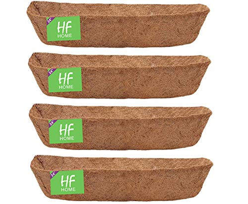 HFHOME 4Pcs 24  Trough Coco Fiber Replacement Liner  Natural 24 in Window Deck Coco Replacement Liner for Window Box