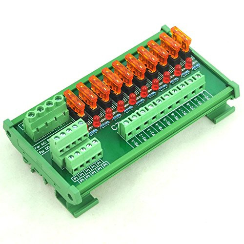 Electronics-Salon DIN Rail Mount 10 Position Power Distribution Fuse Module Board  For AC-DC 5~32V