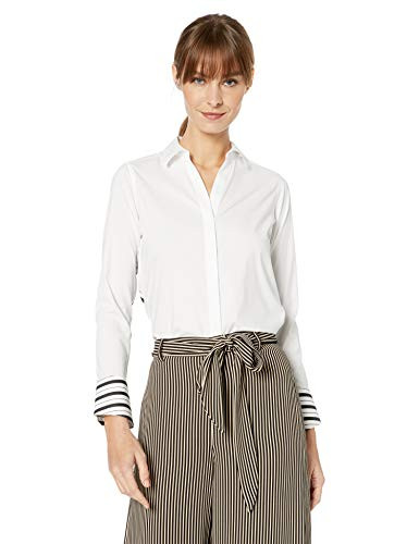 Foxcroft Women s Petite Kyla Stretch Stripe Combo  Black  16