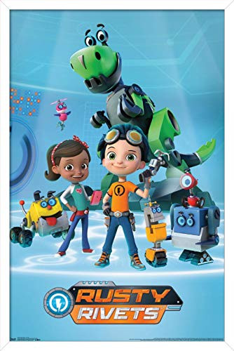 Trends International Nick Jr Rusty Rivets - Group Wall Poster  22-375  x 34   White Framed Version