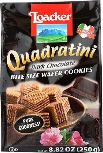 Loacker Quadratini Dark Chocolate Creme Wafer Cookies  8-82-Ounce Packages Pack of 8