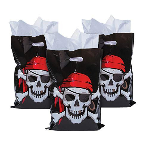 Fun Express Large Plastic Pirate Loot Bags - 50 Pieces