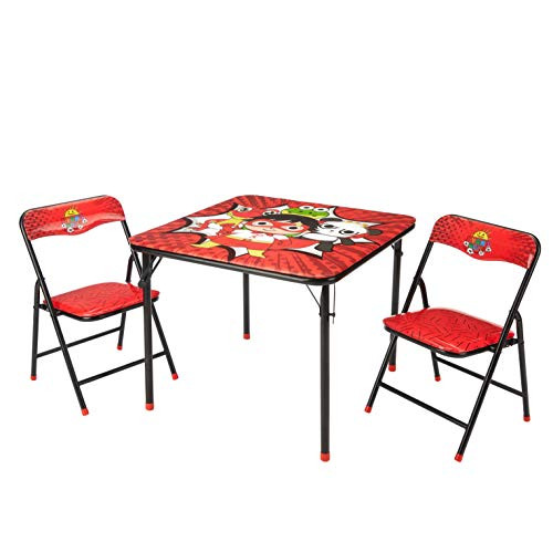 Idea Nuova WK980761 Ryans World Kids 3 Piece Folding Table and Chair Set  Ages 3