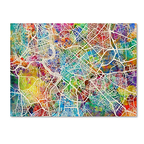 Rome Italy Street Map by Michael Tompsett 18x24-Inch Canvas Wall Art Rome Italy Street Map by Michael Tompsett 18x24-Inch Canvas Wall Art