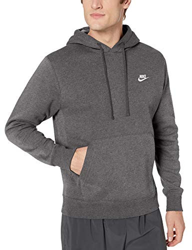 Nike Pull Over Hoodie  Charcoal Heather-Anthracite-White  Medium