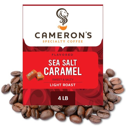 Cameron s Coffee Roasted Whole Bean Coffee  Flavored  Sea Salt Caramel  4 Pound