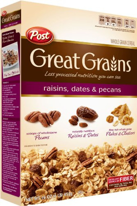 Post Selects Great Grains Raisin Date Pecan Cereal 16-Ounce Box Pack of 7 Post Selects Great Grains Raisin Date Pecan Cereal 16-Ounce Box Pack of 7