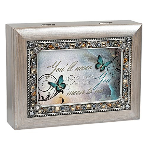 Cottage Garden Never Know How Much You Mean to Me Brushed Pewter Jewelry Music Box Plays Wonderful World Cottage Garden Never Know How Much You Mean to Me Brushed Pewter Jewelry Music Box Plays Wonderful World