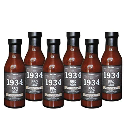1934 Texas BBQ Sauce - Original 14 OZ-   Texas Style Classic BBQ Flavor with Black Pepper and Apple Cider Vinager   No Preservatives or High Fructose Corn Syrup I Great For Grilling   6 Pack
