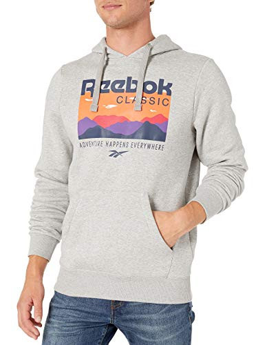 Reebok Classic Big Logo Trail Hoodie  Medium Grey Heather  Small