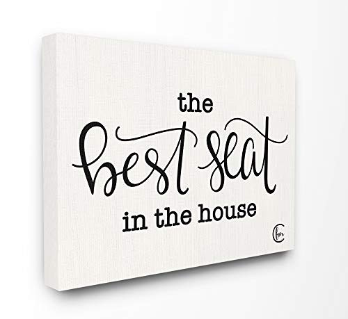 Stupell Industries The Best Seat in The House Black and White Script Typography Canvas Wall Art  24 x 30  Multi-Color