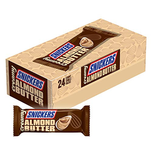 Creamy SNICKERS Almond Butter Singles Size Square Candy Bars  24 Count Box  33-60 Ounce