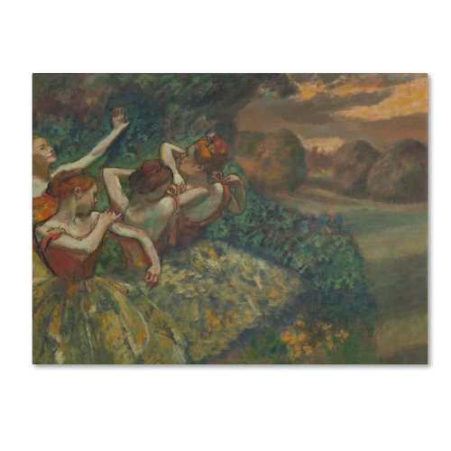 Four Dancers 1899 Artwork by Edgar Degas, 14 by 19-Inch Canvas Wall Art