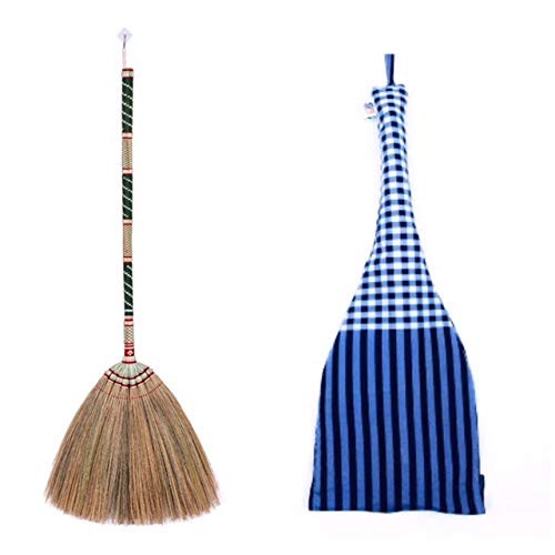 39-40 inch Tall of Asian Natural Straw Broom Thai Vintage Retro Rustic Grass Broom Sweeping Broom Bamboo Stick Handle Handmade 39-40 inch Tall of Asian Natural Straw Broom Thai Vintage Retro Rustic Grass Broom Sweeping Broom Bamboo Stick Handle Handmade