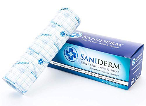 Saniderm Tattoo Aftercare Bandage 8 in x 8 yd Roll Clear Adhesive Antibacterial Wrap Saniderm Tattoo Aftercare Bandage 8 in x 8 yd Roll Clear Adhesive Antibacterial Wrap