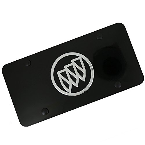 Buick Chrome- Black Logo On Black License Plate