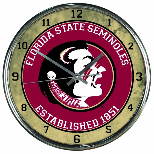NCAA Florida State Seminoles Chrome Clock