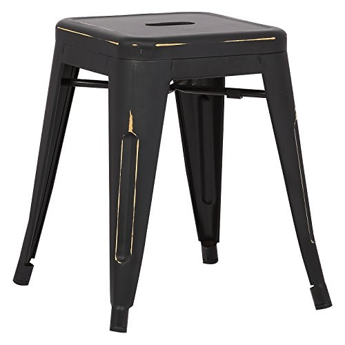 Poly and Bark Trattoria 18" Stool in Distressed Black