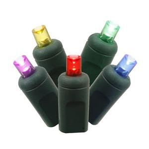 Vickerman 120 Count Single Mold Wide Angle LED Net Light Set-Green Wire, Multicolored