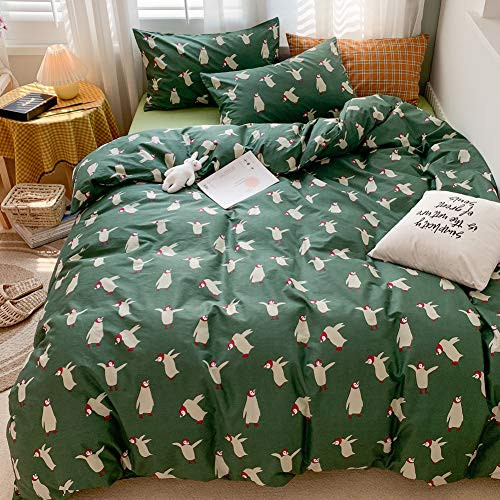 BlueBlue Penguin Kids Duvet Cover Set Twin 100 Cotton Bedding for Boys Girls Teens Single Bed Cartoon Cute Animal Print 1 Dark Green Comforter Cover with Zipper Ties 2 Pillowcases Twin Penguin BlueBlue Penguin Kids Duvet Cover Set Twin 100 Cotton Bedding for Boys Girls Teens Single Bed Cartoon Cute Animal Print 1 Dark Green Comforter Cover with Zipper Ties 2 Pillowcases Twin Penguin