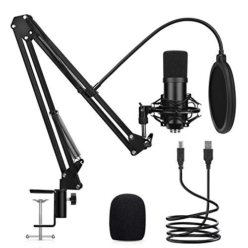 USB Podcast Condenser Microphone Woqed Gaming Microphone Kit Studio Recording Microphone Streaming PC Microphone for Computer  Laptop  Podcast YouTube Video  Recording Music  Voice Over