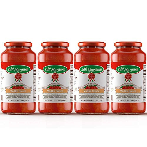 Vodka Pasta Sauce La San Marzano 100 Product of Italy 24 Ounce Jars Ingredients With San Marzano Tomatoes DOP Quality Pack of 4 Vodka Pasta Sauce La San Marzano 100 Product of Italy 24 Ounce Jars Ingredients With San Marzano Tomatoes DOP Quality Pack of 4