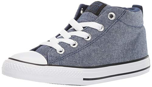 Converse Boys Chuck Taylor All Star Street Knotted Laces Mid Top Sneaker  Navy-Black-White  11 M US Little Kid