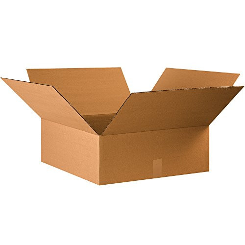 Aviditi 22228 Flat Corrugated Cardboard Box 22  L x 22  W x 8  H  Kraft  for Shipping  Packing and Moving Pack of 15