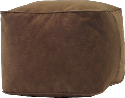 Gold Medal Bean Bags Micro-Fiber Suede Ottoman, Medium, Cocoa