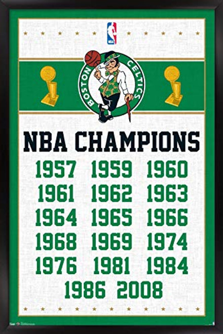 Trends International NBA Boston Celtics - Champions 13 Wall Poster  22-375  x 34   Black Framed Version Trends International NBA Boston Celtics - Champions 13 Wall Poster  22-375  x 34   Black Framed Version